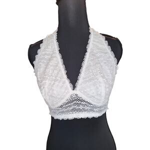 Victoria’s Secret white lace halter neck bra bralette medium